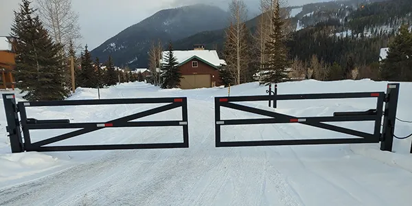 automatic gate outside a rural home