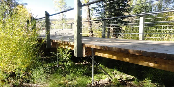 Helical Piers on a boardwalk